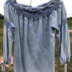 Blue Jean Off Shoulder Top